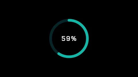 Progress Bar and Circular Loader UI Elements with Percentage Stock Footage 306238684