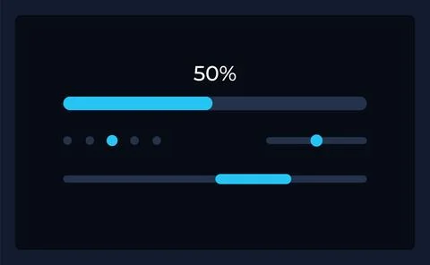 Progress bar and range slider UI element template 스톡 일러스트