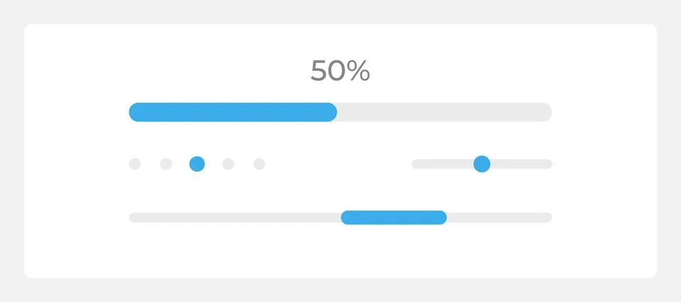 Progress bar and slider UI element template 스톡 일러스트