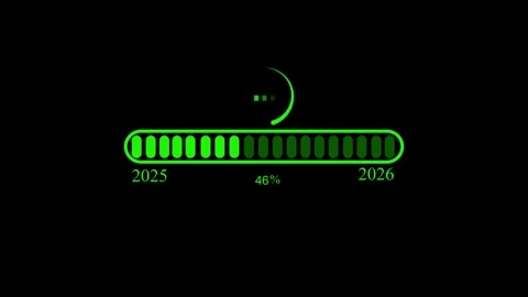 Progress Bar Animation 2025 to 2026, Minimalist loading bar animated Stock Footage 309886802