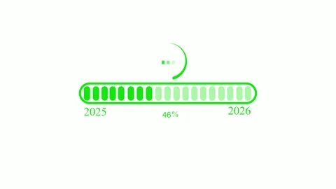 Progress Bar Animation 2025 to 2026, Minimalist loading bar animated Stock Footage 309886826