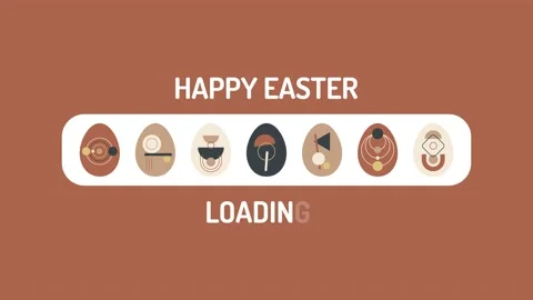Progress bar animation Boho happy Easter Loading and decorated egg in flat style Stock Footage 151297327
