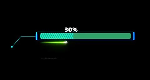 Progress bar animation with callout and laser loading bar inside light blue.. Illustrazione stock