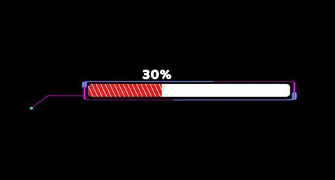 Progress bar animation with callout and loading bar inside red white fill t.. 写真素材