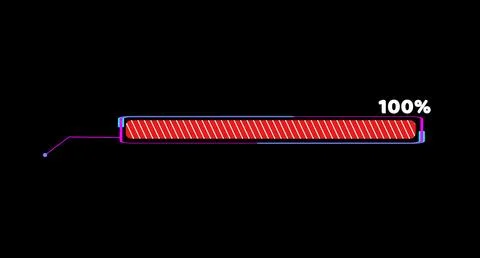 Progress bar animation with callout and loading bar inside red white fill t.. 写真素材