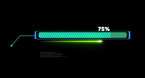 Progress bar animation with callout and laser loading bar inside light blue.. Stockfoto's