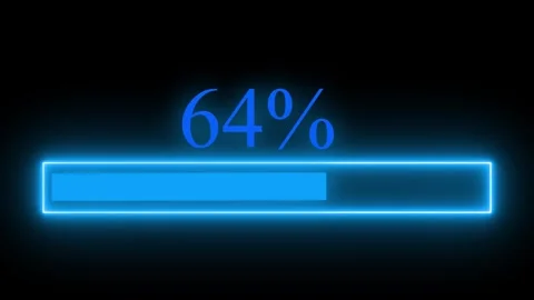 Progress bar animation on dark background showing loading status for techno.. Vídeos de archivo 313421840