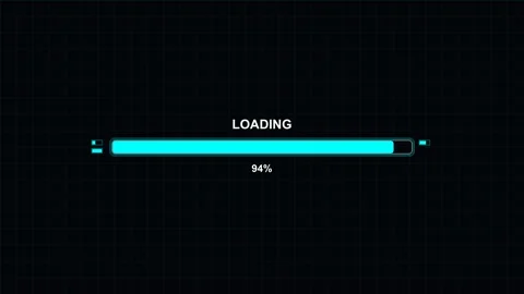 Progress bar animation displays loading status in a science fiction theme w.. Stock Footage 326693033