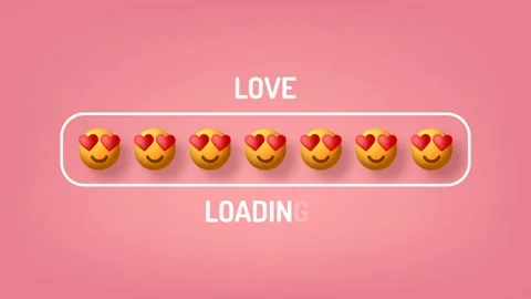 Progress bar animation Emoji mood Loading and emotion love face in realistic Stock Footage 151297459