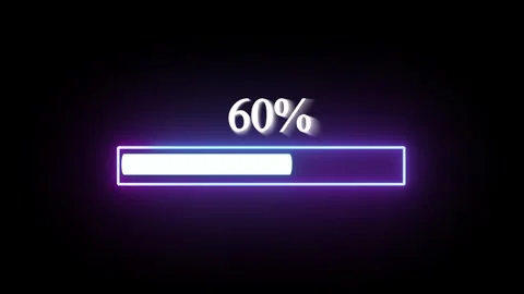 Progress bar animation featuring glowing neon loading icons. Bright neon lo.. Stock Footage 313422382