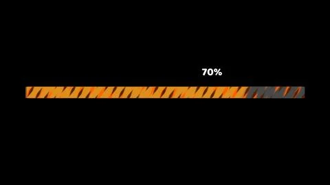 Progress bar animation five pack three color tiger theme with numeric text .. Illustrazione stock