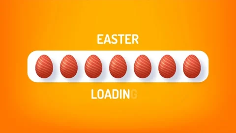 Progress bar animation happy Easter Loading and decorated egg in realistic style Stock Footage 151341835
