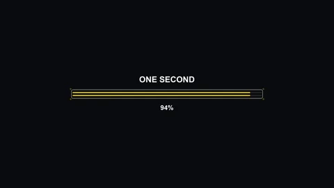 Progress bar animation indicating completion of one second with a 100 perce.. Stock Footage 326694667