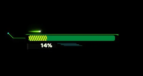 Progress bar animation with laser shoot on callout and loading bar inside g.. 写真素材