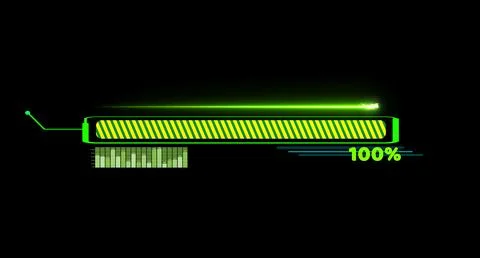 Progress bar animation with laser shoot on callout and loading bar inside g.. 写真素材