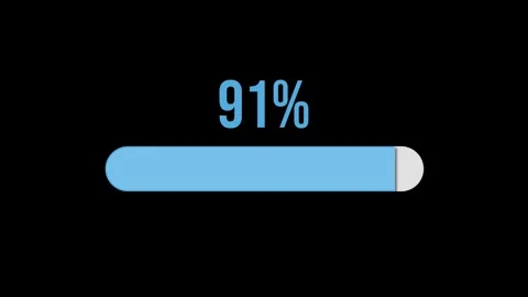 Progress bar animation with loading percentage on black background for digi.. Stock Footage 333881957
