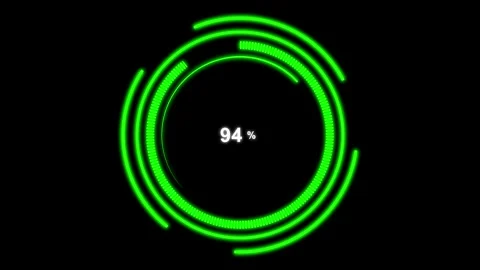Progress bar animation with neon green circle. Progress bar twenty six perc.. Stock Footage 337022186