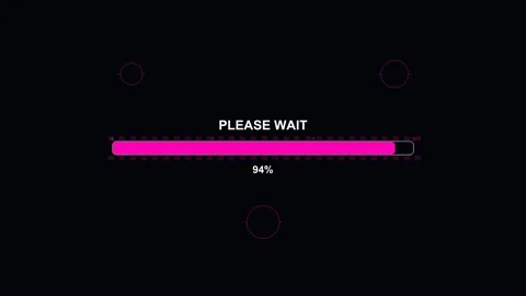 Progress bar animation in a science fiction interface showing a loading mes.. Stock Footage 326693086