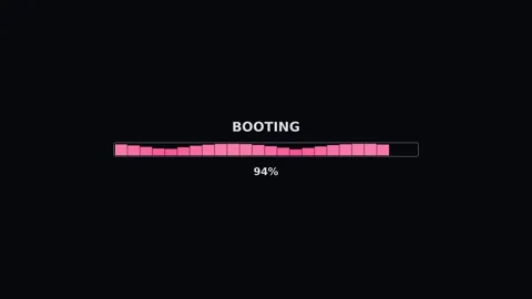 Progress bar animation showing booting process for video production cutter .. Stock Footage 325335379