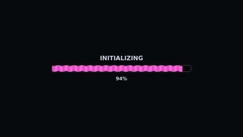 Progress bar animation showing initialization process completed with a 100 Stock Footage 325718517