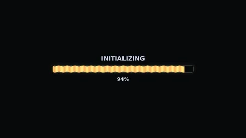 Progress bar animation showing process of initialization reaching full Stock Footage 325718523