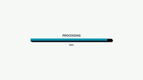 Progress bar animation showing processing status and completion time for a .. Stock Footage 327983637