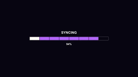 Progress bar animation showing the syncing process in a video cutting appli.. Stock Footage 325885707