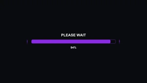 Progress bar animation showing wait status on dark background in a science .. Stock Footage 326694276