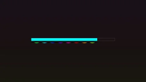 Progress bar animation shows video cutting process with colorful indicators.. Stock Footage 324797994