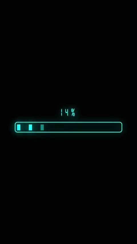 Progress bar animation vertical video neon cyan digital hud interface 4k ul.. Stock Footage 321630721