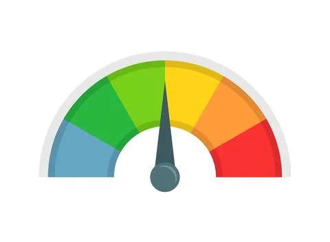 Progress bar with arrow icon in flat style. Meter gauge vector illustration.. Illustrazione stock