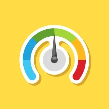 Progress bar with arrow sticker icon in flat style. Meter gauge vector illu.. 스톡 일러스트