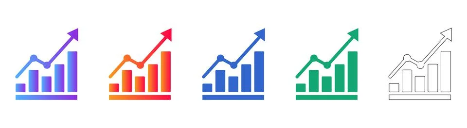 Progress Bar Chart Financial Success Illustration Stock Illustration