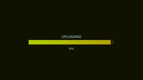 Progress bar design element showing upload process close to completion Stock Footage 323523415