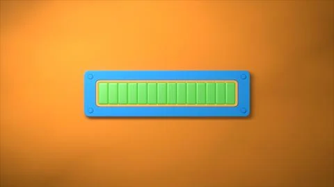 Progress bar element showing maximum completion status Stock Illustration