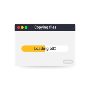 Progress bar of file copying template. Vector illustration Ilustración de archivo