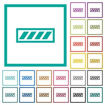 Progress bar flat color icons with quadrant frames Illustrazione stock