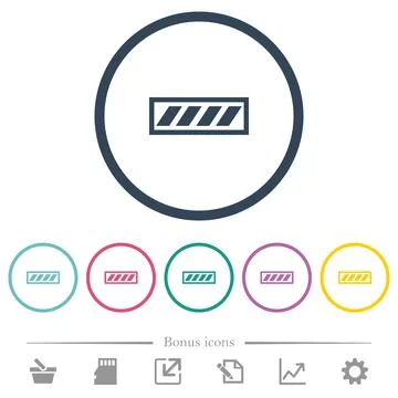 Progress bar flat color icons in round outlines 스톡 일러스트