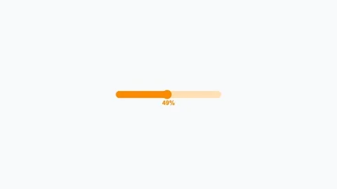Progress Bar flat design icon in orange color on white background seamless loop Stock Footage 342621772