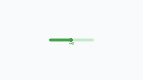 Progress Bar flat design icon in green color on white background seamless loop Stock Footage 342621774