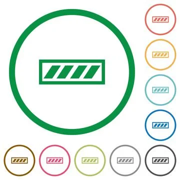 Progress bar flat icons with outlines Ilustración de archivo