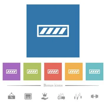 Progress bar flat white icons in square backgrounds 스톡 일러스트