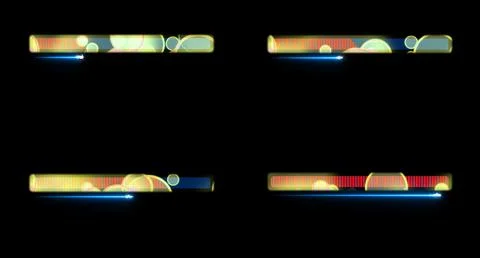 Progress bar four pagkage with laser shoot animation loading bar red fill t.. Stock Illustration
