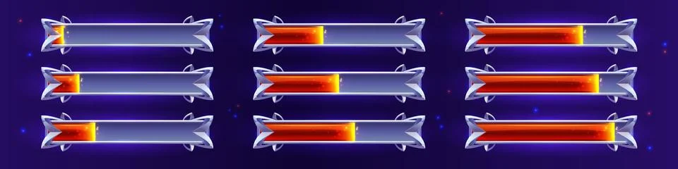 Progress bar game interface. Level loading speed Stock Illustration