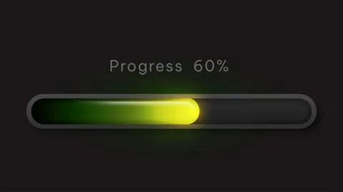 Progress bar with glowing effect. Vector illustration 스톡 일러스트
