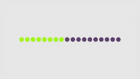 Progress bar green dots animated loading bar on dark background Stock Footage 342241793
