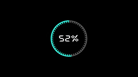 Progress bar icon animation with Circle shape and %  indicator. Stock Footage 286142948