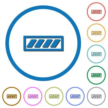 Progress bar icons with shadows and outlines Stock Illustration