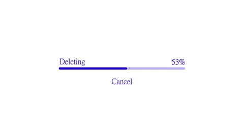 Progress Bar Indicating Deletion Action at Percent Completion Stock Footage 332984229