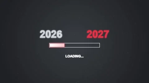Progress bar indicating the transition from the year 2026 to 2027 with a lo.. Stock Footage 346502034